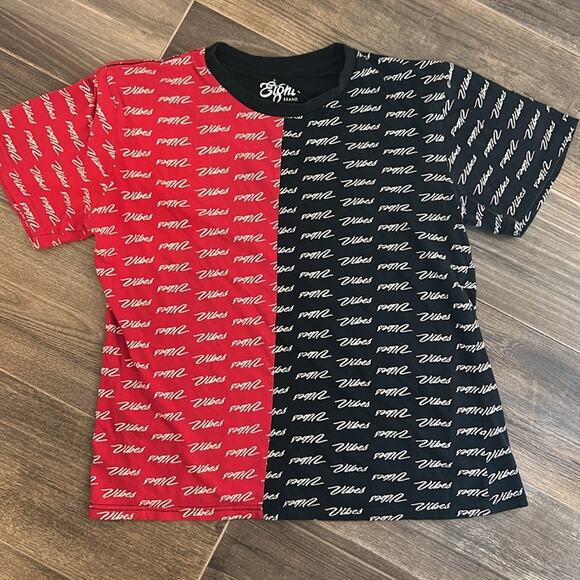 Eighty Eight Other - Eighty Eight Brand “Vibes” Tee Red & Black Split Size L Streetwear